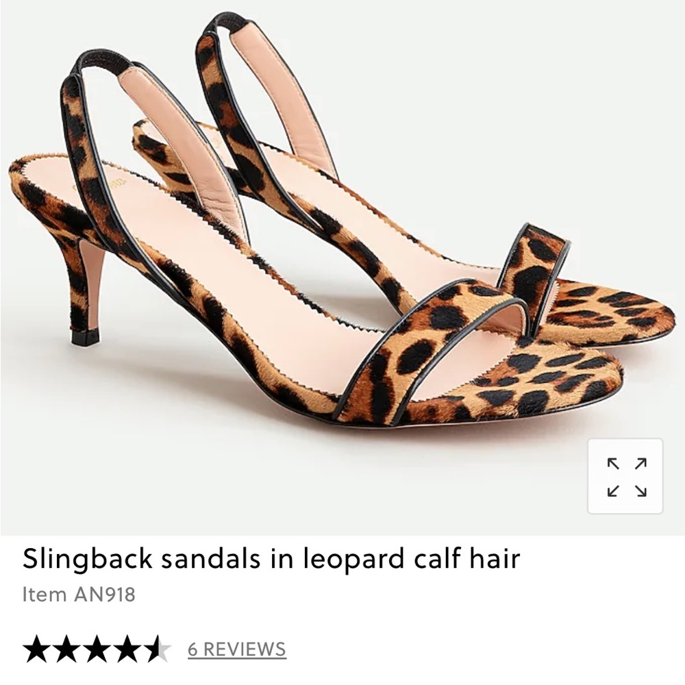 J. Crew Leopard Print Slingback Sandals - Brown & Black
